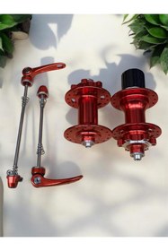 Resim SARİSSA BİSİKLET Forte Gt Xbyc 680 Bisiklet Hub Sesli Ön Arka Kaset Göbek Seti 32 Delik 6 Vida Qr Mandal Kırmızı 