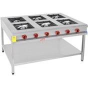 Resim Himaksan Endüstriyel 150 X 100 Cm Lpg Tüplü Taban Raflı 6 Gözlü Ocak 