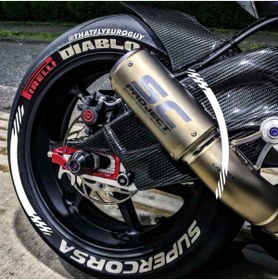 Resim bombtire Pirelli Diablo Supercorsa Motosiklet Lastik Yazısı 2.5 cm 16 Adet + Tutkal Bombtire® Proseries ™ 
