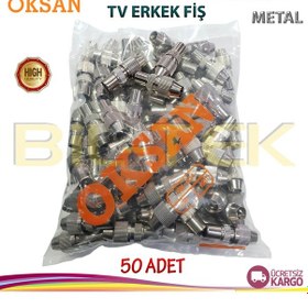 Resim Oksan Metal Tv Erkek Fiş 50 Adet 