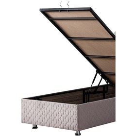 Resim Setaymobilya Baza, Tetra Gri Tek Kişilik Baza + Başlık, Mdf, Setay 