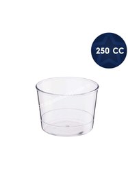 Resim BAKOM AMBALAJ BODEGA Kapaklı Sert Plastik Kase 250 CC 10 ADET Magnolya, Sütlü Tatlı, Aşure, Salata, Meze Kasesi 