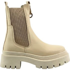 Resim Albini 2610460d Hakiki Deri Kadın Bot Bej 