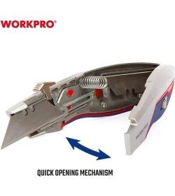 Resim WP213011 Ağır Hizmet Gövde Geri Çekilebilir Rötuş Bıçağı + 3 Adet Yedek Bıçak 