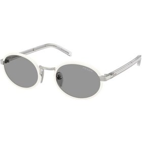 Resim Prada Pr B56s 23e50q 52 Unisex Oval Beyaz Kombine Güneş Gözlüğü Beyaz 
