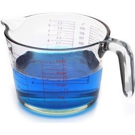 Resim Borox Kulplu Cam Beher Multi Ölçekli Cam Ölçü Kabı 1000 ML 4 Cup 
