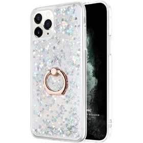 Resim Apple Iphone 11 Pro Kılıf Glitter Liquid Holder Gümüş 