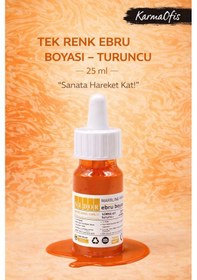 Resim Turuncu Renk Ebru Boyası 25 Ml Yoğun Pigment, Su Bazlı 