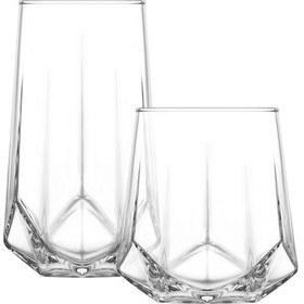 Resim LAV Valeria Cam Bardak Seti 12'li (6 Viski Bardağı, 6 Meşrubat Bardağı) 