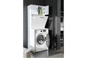Resim DİLAY ÇAMAŞIR MAKİNESİ BANYO DOLABI, BEYAZ 