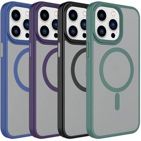 Resim İphone 15 Pro Max Uyumlu Mat Arka Yüzey Wireless Şarj Özellikli Zore Flet Magsafe Kılıf-derin Derin Mor 