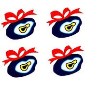 Resim Nazar Boncuğu 3cm Boyutunda 4 Adet Sticker Kurdele Nazar Boncuğu 