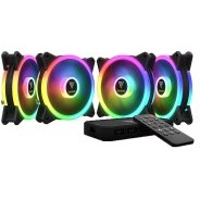 Resim GAMDIAS AEOLUS M2-1204R 120mm RGB Kasa Fanı (Kumandalı 4lü Pack) 