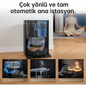 Resim Dreame Ultra Robot Süpürge Siyah, 7000Pa Emiş, Kendi Kendini Boşaltma, Kendi Kendini Doldurma, 
