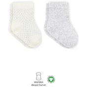 Resim Nessiworld Bistyle Puan Derby Penye Soket Çorap 2'Li BS10103 Gri Ekru 