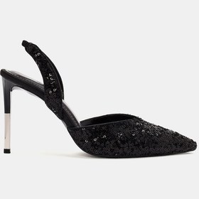 Resim Freya Kadın Siyah Pullu Topuklu Ayakkabı Siyah 