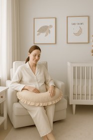 Resim Fırfırlı Emzirme Yastığı - Bej 
