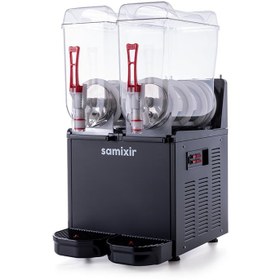 Resim Samixir SLUSH24 Twin Ice Slush Granita Milkshake ve Soğuk Meyve Suyu Dispenseri, 12+12 L, Siyah 