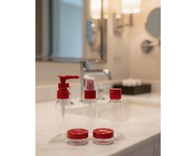 Resim Nevamel® 5’li Seyahat Boy Kozmetik Şişe Seti 30 ml Çantalı Organizer 