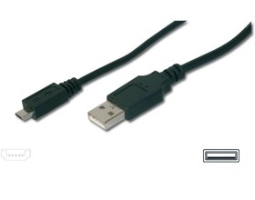 Resim DIGITUS 1,0m USB --- MİKROUSB BE(AK-300110-010-S) 