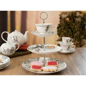 Resim MIKASA x V&A Alice In Wonderland 5200022 Porselen 3 Katlı Kek, Pasta Standı 