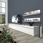 Resim Decoraktiv Eko 4 Mdf Std Tv Ünitesi Tv Sehpası Parlak Beyaz 