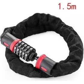 Resim Reedark Bisiklet Ve Motosiklet İçin Dayanıklı Çelik Zincir Kilit - 0.9 Metre - Hırsızlık Önleme Siyah Kırmızı 