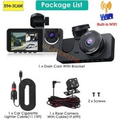 Resim Wıfı App Video Kaydedici 2/3 Kanal 1080 P Araba Dvr Gece Görüş Araç Kamerası 32g X94-wıfı-3cam 