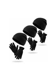 Resim Şapkası 0//siyah 3 Lü Unisex Polar Bere Kadın & Erkek Kış Çok Renkli 