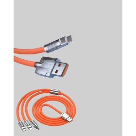 Resim Renas Store Mey Ithalat® 3’ü 1 Arada Kablo - 120W Hızlı Şarj ve Veri Aktarımı Özellikli 