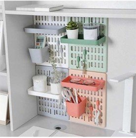 Resim Fastbuy Delikli Tahta Duvar Raf Kancaları Kendinden Yapışkanlı Depolama Rafı, A, S, Ev Dekorasyonu İçin Ideal 