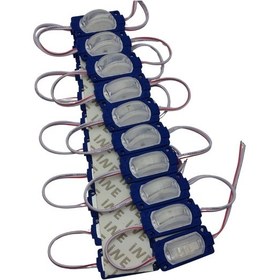 Resim 20 Adet 12 Volt 1.2 Watt Dar Açılı Tek Lensli Mavi Led Modül Ip65 