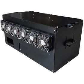 Resim RigBu Kapalı Mining Rig Kasası SK77 Fanlı Hız Ayarlı Siyah 