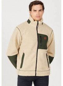 Resim Regular Fit Normal Kesim Dik Yaka Ekru Sherpa Ceket W232218104 Ecru 