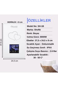 Resim shofbi Akıllı Dijital Sıcaklık Ayarlı Şofben Sh-1b Beyaz 