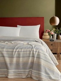 Resim Pamuklu 4 Mevsim Çift Kişilik Battaniye, 180x220 cm,%70 Pamuk%30 Polyester (gri) 