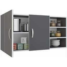 Resim Kenzlife hazır mutfak fulvus22 gri 060*120*22 mutfak banyo dolabı kapaklı raflı 