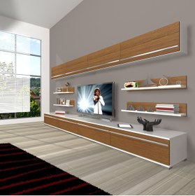 Resim Decoraktiv Eko 360y Mdf Tv Ünitesi Tv Sehpası - Beyaz - Ceviz 