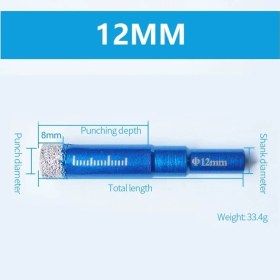 Resim 12MM 6mm 8mm 10MM 12MM 14MM 16MM Elmas Kaplı Matkap Ucu Kiremit Mermer Cam Seramik Delik Testere Matkap Elmas Karot Ucu Yemek Sondaj (Yurt Dışından) 
