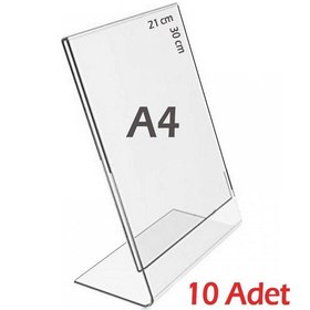Resim A4 L-Tipi Dikey Şeffaf Föylük Menü Fiyatlık Broşürlük Etiketlik ( 