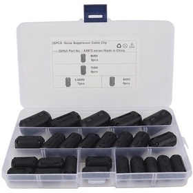 Resim Ferrit Çekirdek Kit Kablo Klipsi Üzerinde 25 Pcs Klipsi Araba Için Uygun Siyah Filtre Yurt Dışından 