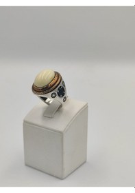 Resim Bilardo Topu Yan Kolları Onıks Taşlı 925 Ayar Gümüş Erkek 22 Mm Y 