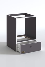 Resim Kenzlife Ankastre Modülü Kabini Lityum Gri Fırın Ocak Dolabı Çekmeceli 