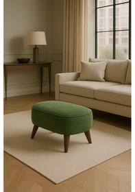 Resim A5 Home Oval Puf Haki Yeşil 