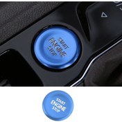 Resim YıldızTuning Tiguan 2016-2023 Start Stop Tuş Buton Kaplaması Mavi Renk 