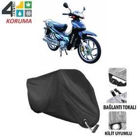 Resim Arora Ar 100-7 Motosiklet Brandası ( Kilit Uyumlu - Siyah 