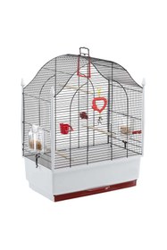 Resim Hype Store Kuş kafesi Villa Kanarya kuşu ispinozları muhabbet kuşu metal aksesuar dahil tünekler döner yem kase 