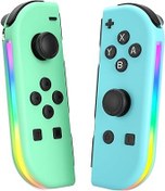 Resim VRodue Joy Cons for Nintendo Switch Controllers,Upgraded RGB lights Joypads Compatible for Switch/Lite/OLED,Wireless L/R Switch Controller with Dual Vibration/Wake-up/Motion Control 