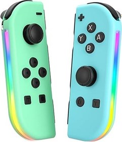 Resim VRodue Joy Cons for Nintendo Switch Controllers,Upgraded RGB lights Joypads Compatible for Switch/Lite/OLED,Wireless L/R Switch Controller with Dual Vibration/Wake-up/Motion Control 