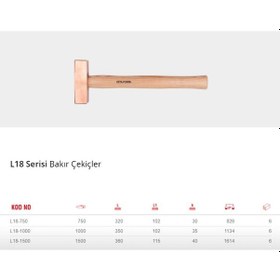 Resim Ceta Form L18-750 Bakır Çekiç 750 Gr 